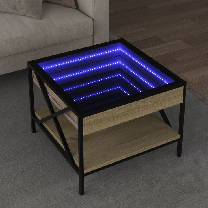 Măsuță De Cafea Cu Led Infinity, Stejar Fumuriu,