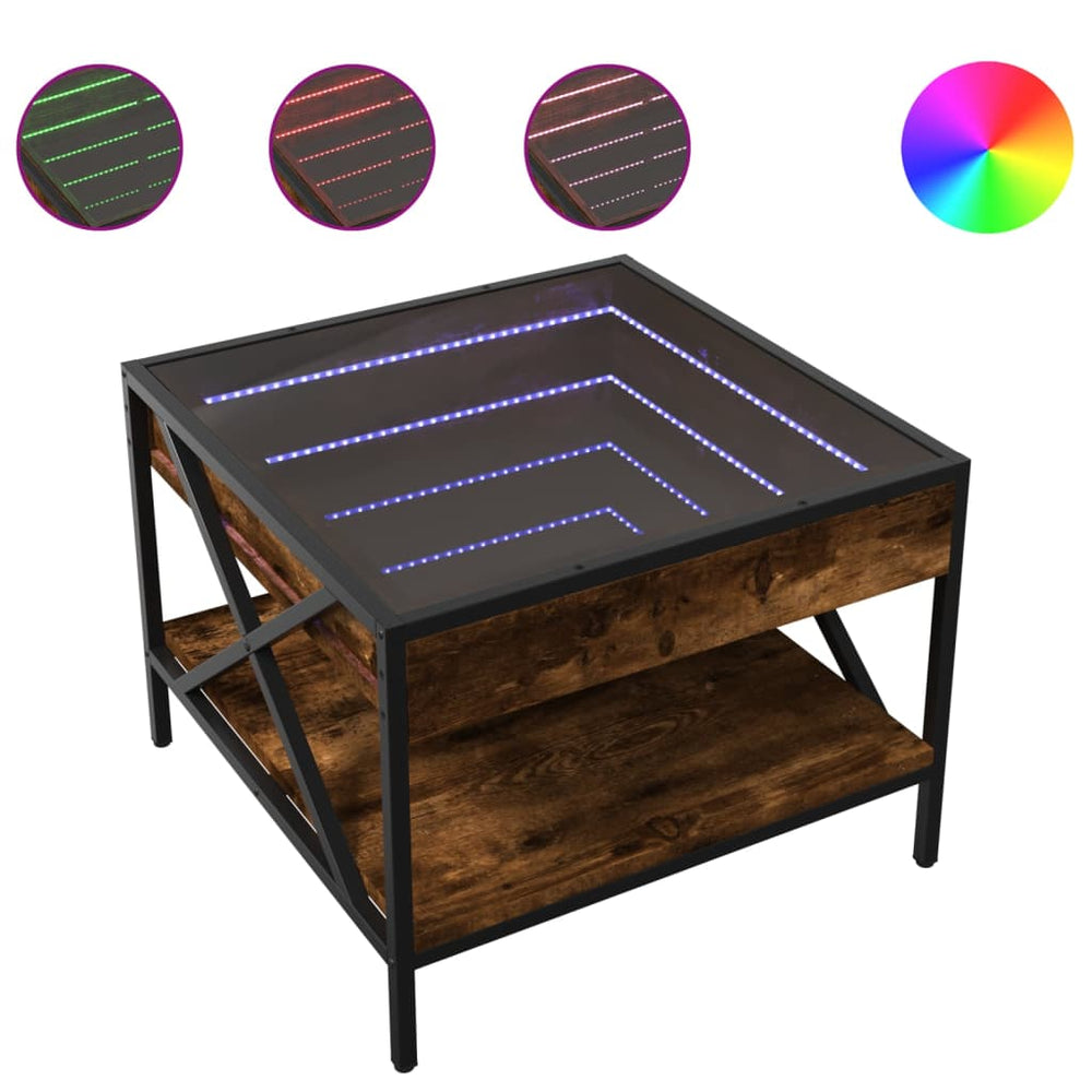 Măsuță De Cafea Cu Led Infinity, Stejar Fumuriu,