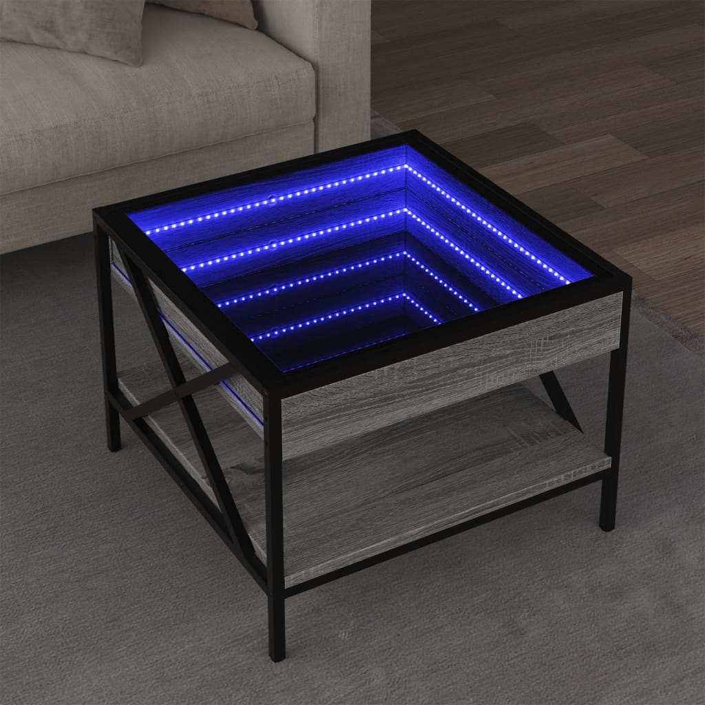 Măsuță De Cafea Cu Led Infinity, Stejar Fumuriu,