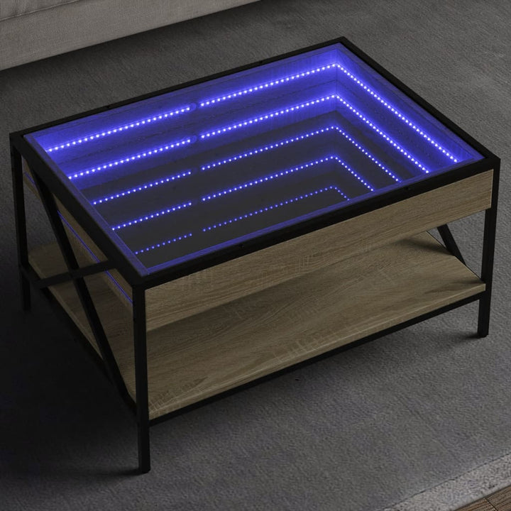 Măsuță De Cafea Cu Led Infinity, Stejar Fumuriu,