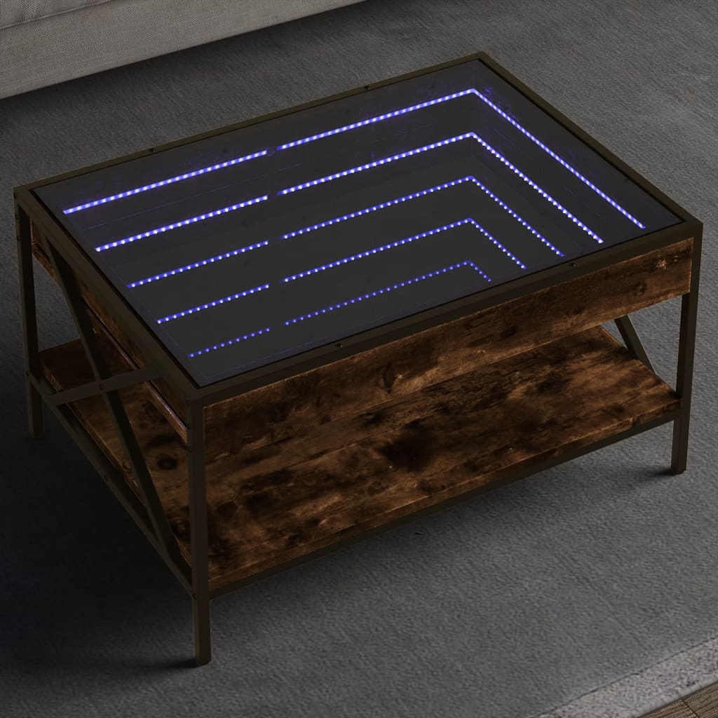 Măsuță De Cafea Cu Led Infinity, Stejar Fumuriu,