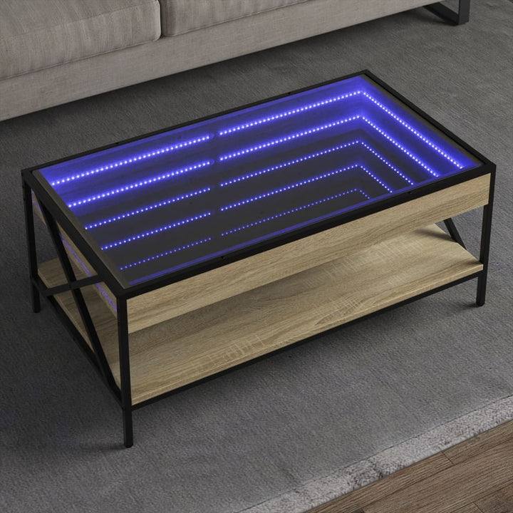 Măsuță De Cafea Cu Led Infinity, Stejar Fumuriu,