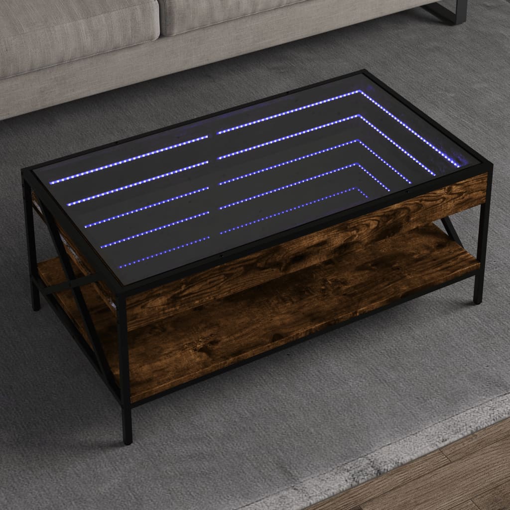 Măsuță De Cafea Cu Led Infinity, Stejar Fumuriu,
