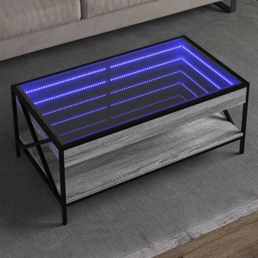 Măsuță De Cafea Cu Led Infinity, Stejar Fumuriu,