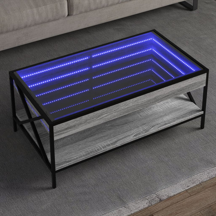 Măsuță De Cafea Cu Led Infinity, Stejar Fumuriu,