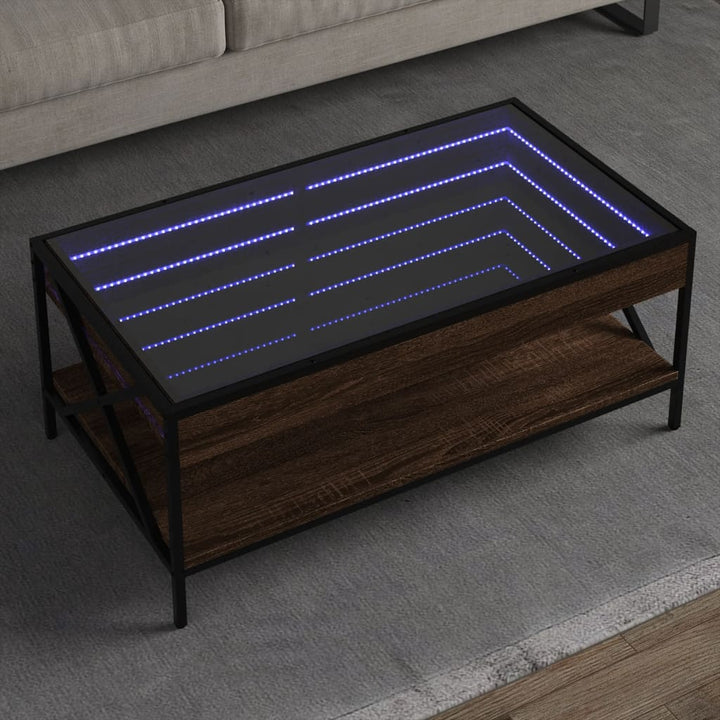 Măsuță De Cafea Cu Led Infinity, Stejar Fumuriu,