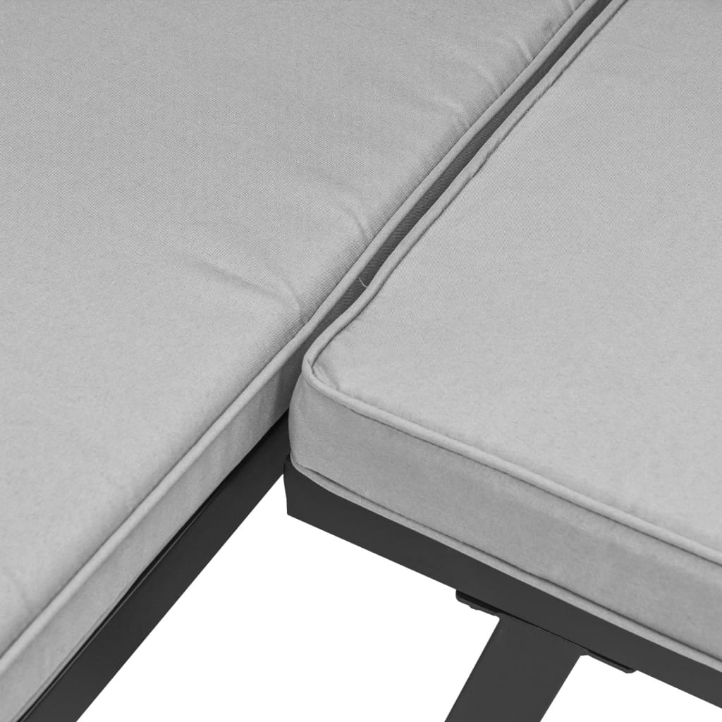 Set Canapea De Grădină, 6 Piese, Cu Perne, Negru, Oțel Vopsit