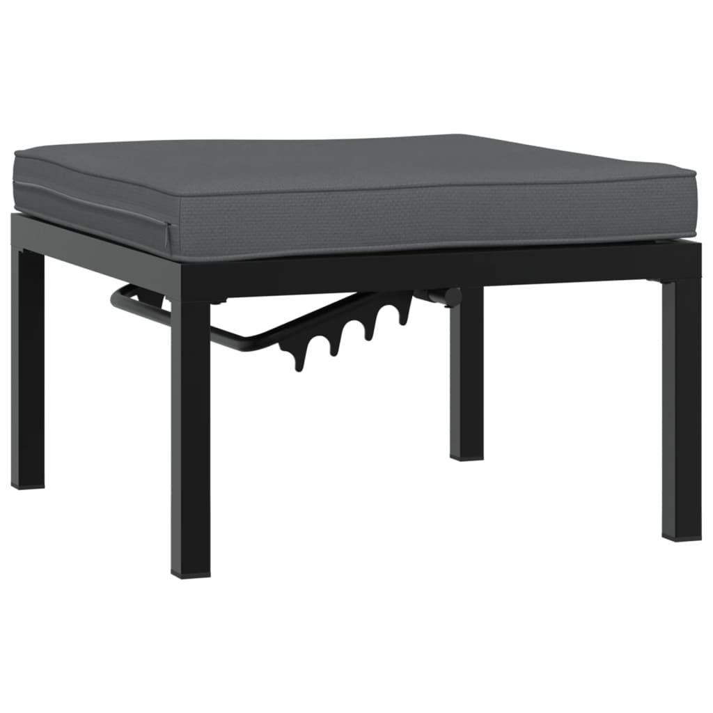 Set Mobilier De Grădină Cu Perne, 4 Piese, Negru, Aluminiu