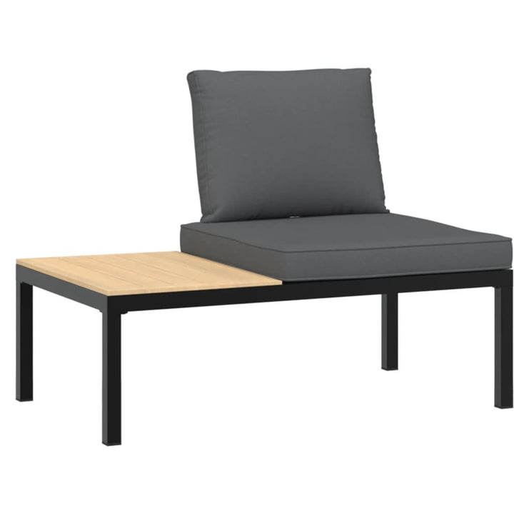 Set Mobilier De Grădină Cu Perne, 4 Piese, Negru, Aluminiu