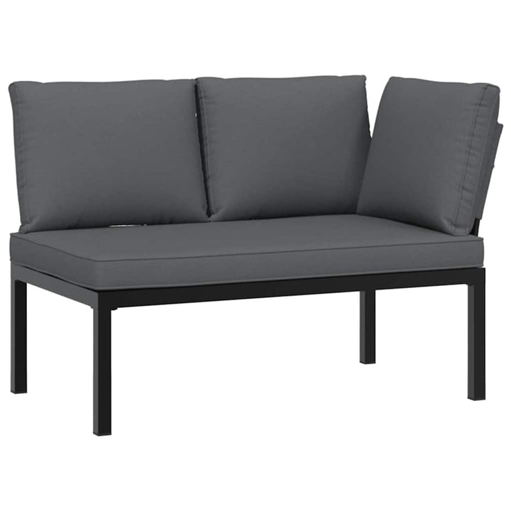 Set Canapea De Grădină, 2 Piese, Cu Perne, Negru, Aluminiu