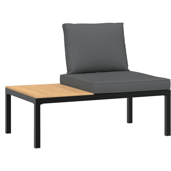 Set Canapea De Grădină, 2 Piese, Cu Perne, Negru, Aluminiu