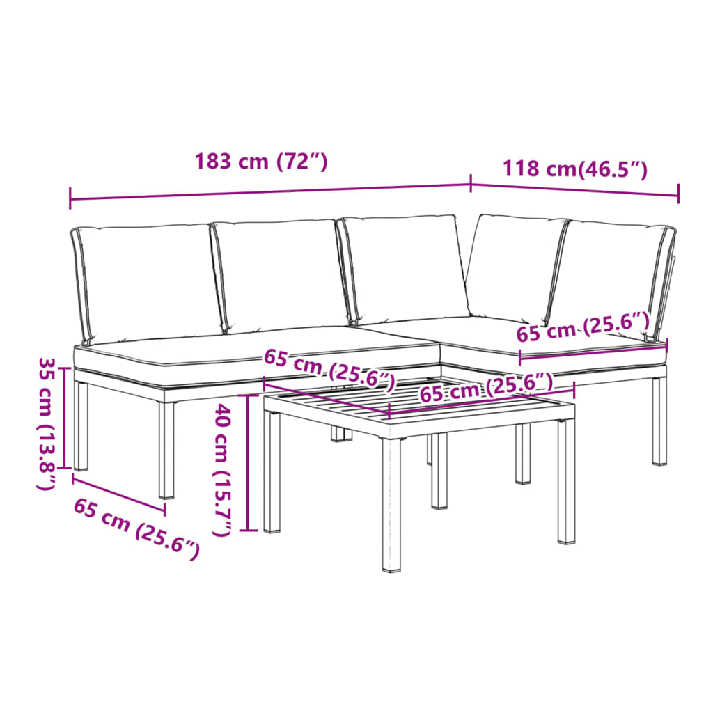 Set Canapea De Grădină, 3 Piese, Cu Perne, Negru, Aluminiu