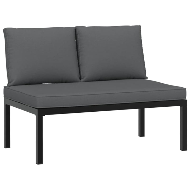 Set Mobilier De Grădină Cu Perne, 4 Piese, Negru, Aluminiu