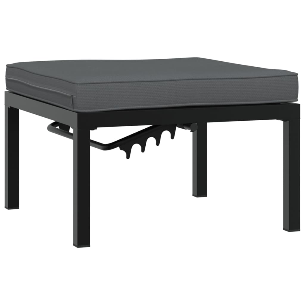 Set Canapea De Grădină, 5 Piese, Cu Perne, Negru, Aluminiu