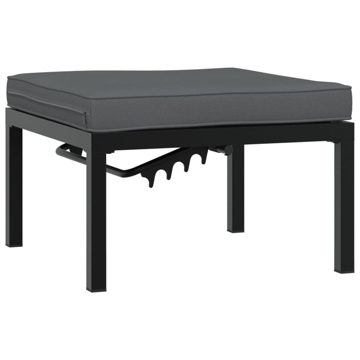 Set Canapea De Grădină, 5 Piese, Cu Perne, Negru, Aluminiu