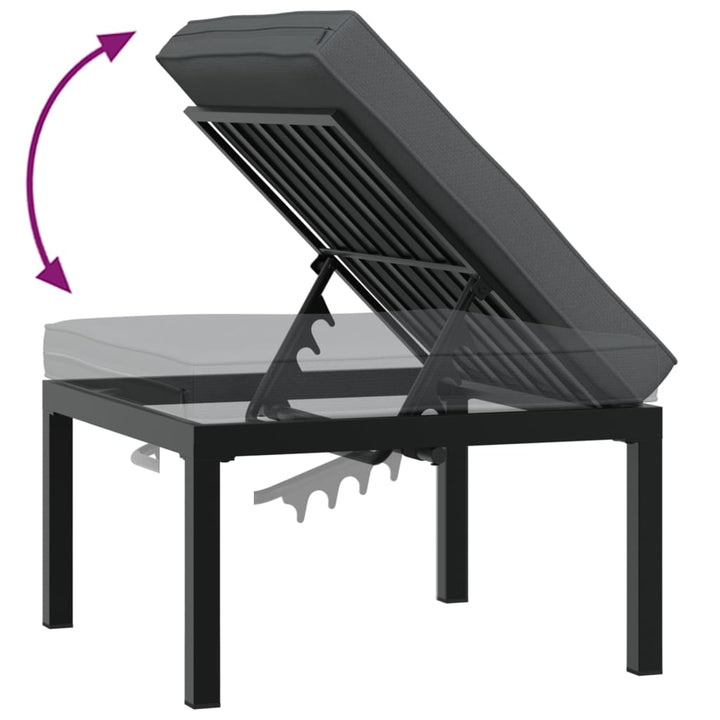 Set Canapea De Grădină, 5 Piese, Cu Perne, Negru, Aluminiu