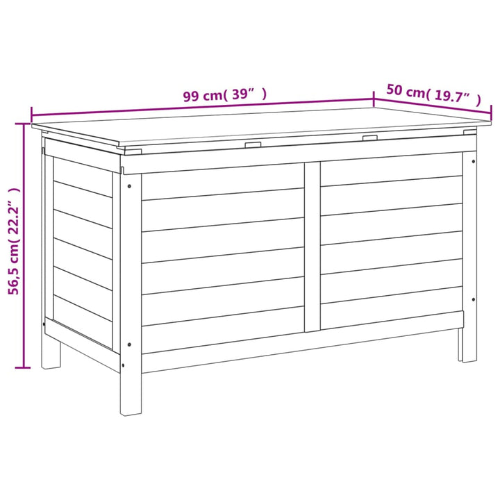 Cutie De Perne De Exterior, 99X50X56,5 Cm, Lemn Masiv De Brad
