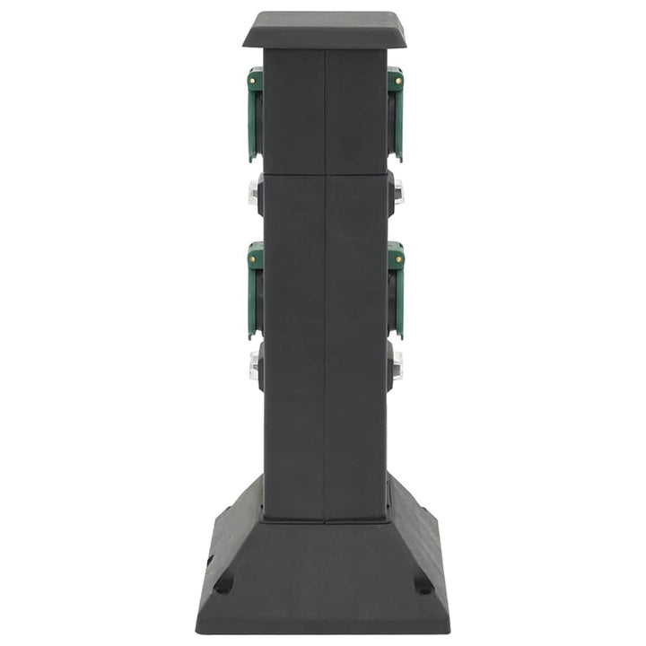 Coloană Priză De Exterior Cu 4 Căi, Negru/Verde, 16X16X39,5 Cm