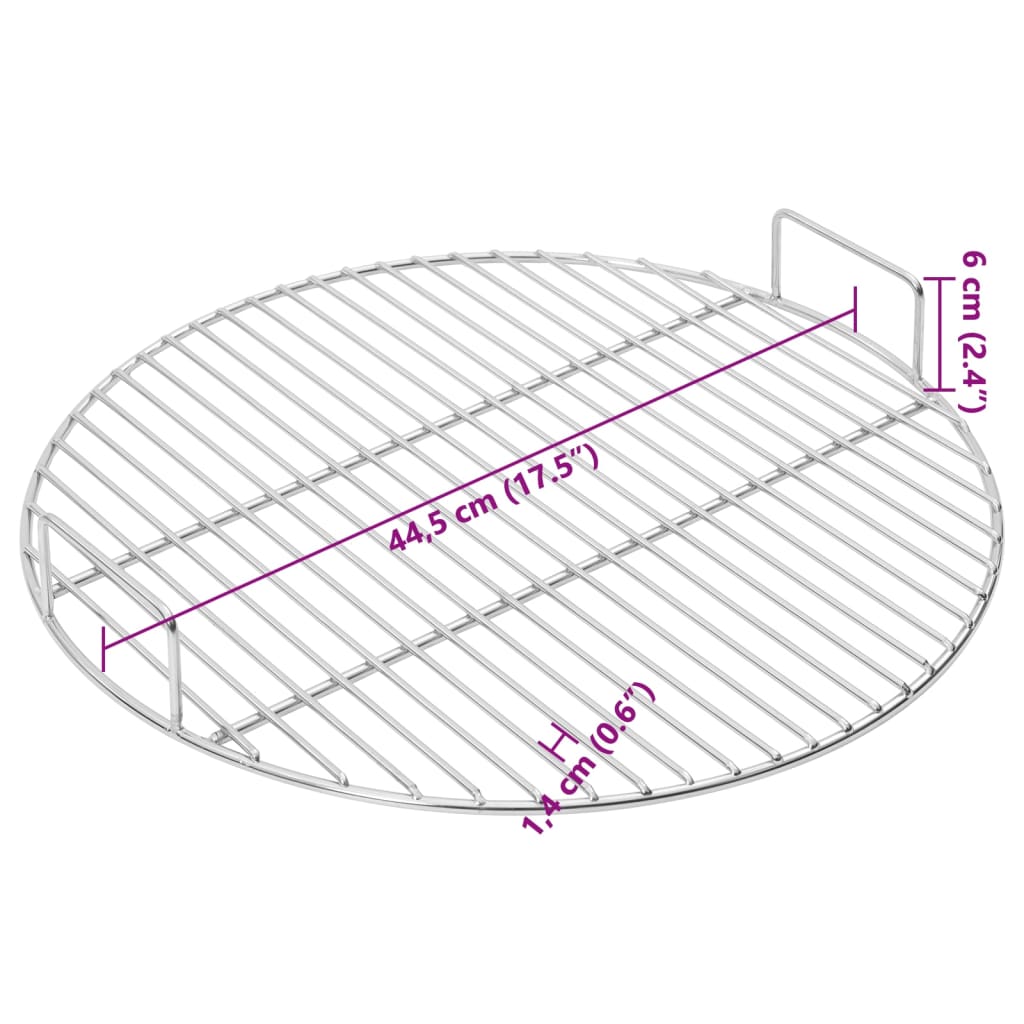 Grill De Grătar Cu Mânere, Rotund, Ø44,5 Cm Oțel Inoxidabil 304
