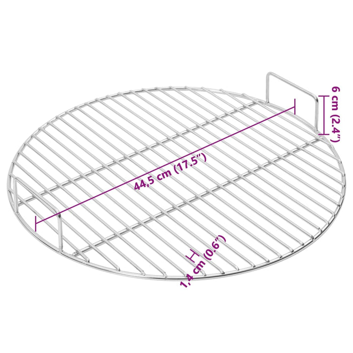 Grill De Grătar Cu Mânere, Rotund, Ø44,5 Cm Oțel Inoxidabil 304