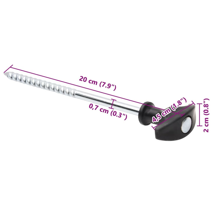 Țăruși De Cort, 24 Buc., , Ø7 Mm, Oțel Galvanizat
