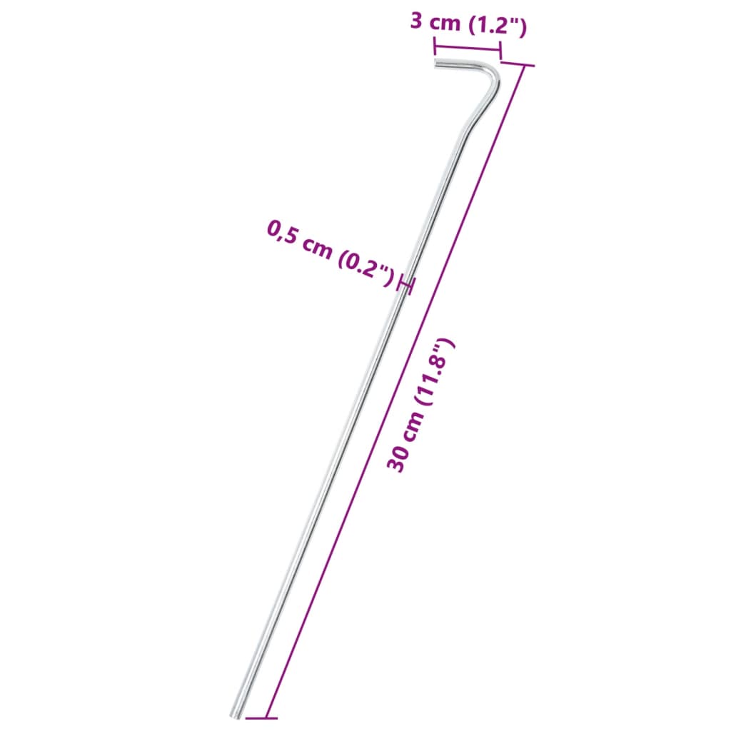 Țăruși De Cort, 50 Buc., 30 Cm, Ø, Oțel Galvanizat