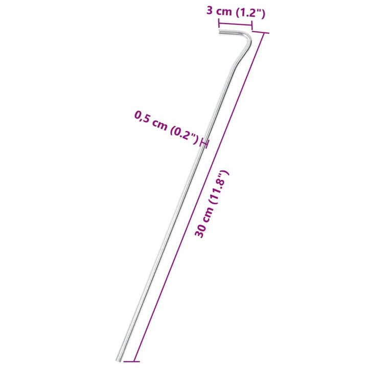 Țăruși De Cort, 50 Buc., 30 Cm, Ø, Oțel Galvanizat