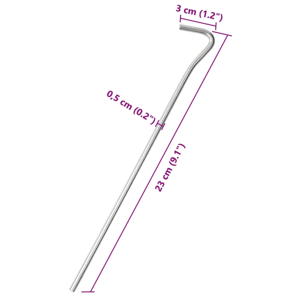 Țăruși De Cort, 50 Buc., 23 Cm, Ø, Oțel Galvanizat