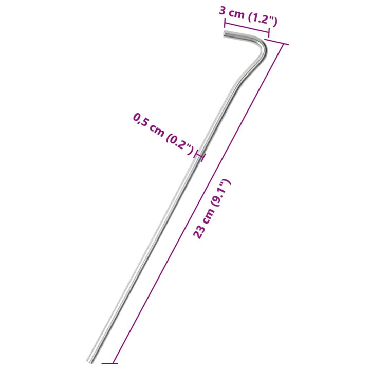 Țăruși De Cort, 50 Buc., 23 Cm, Ø, Oțel Galvanizat