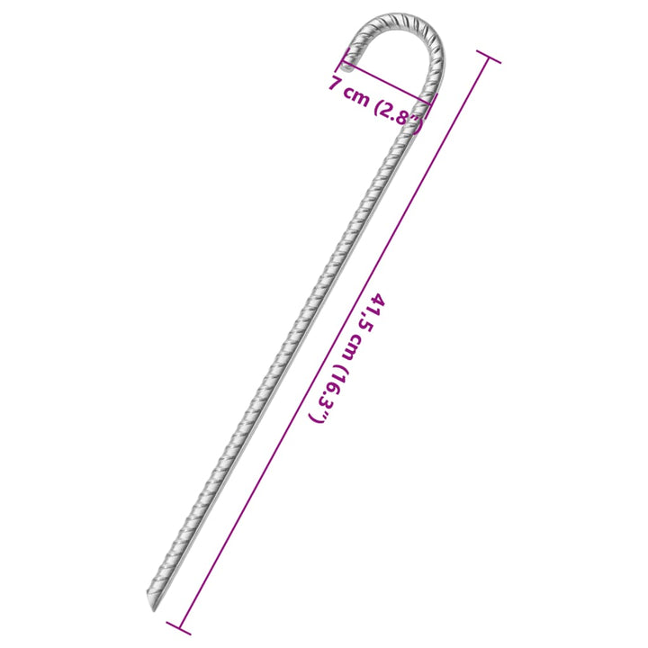 Țăruși De Cort, 24 Buc., 17 Cm, Ø20 Mm, Oțel Galvanizat