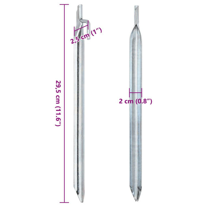 Țăruși De Cort 24 Buc. Formă V 29,5 Cm Ø20 Mm Oțel Galvanizat