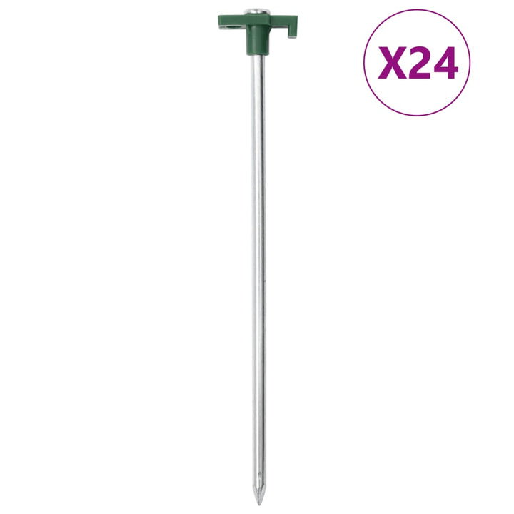 Țăruși De Cort, 12 Buc., 25 Cm, 7 Mm, Oțel Galvanizat Și Pp