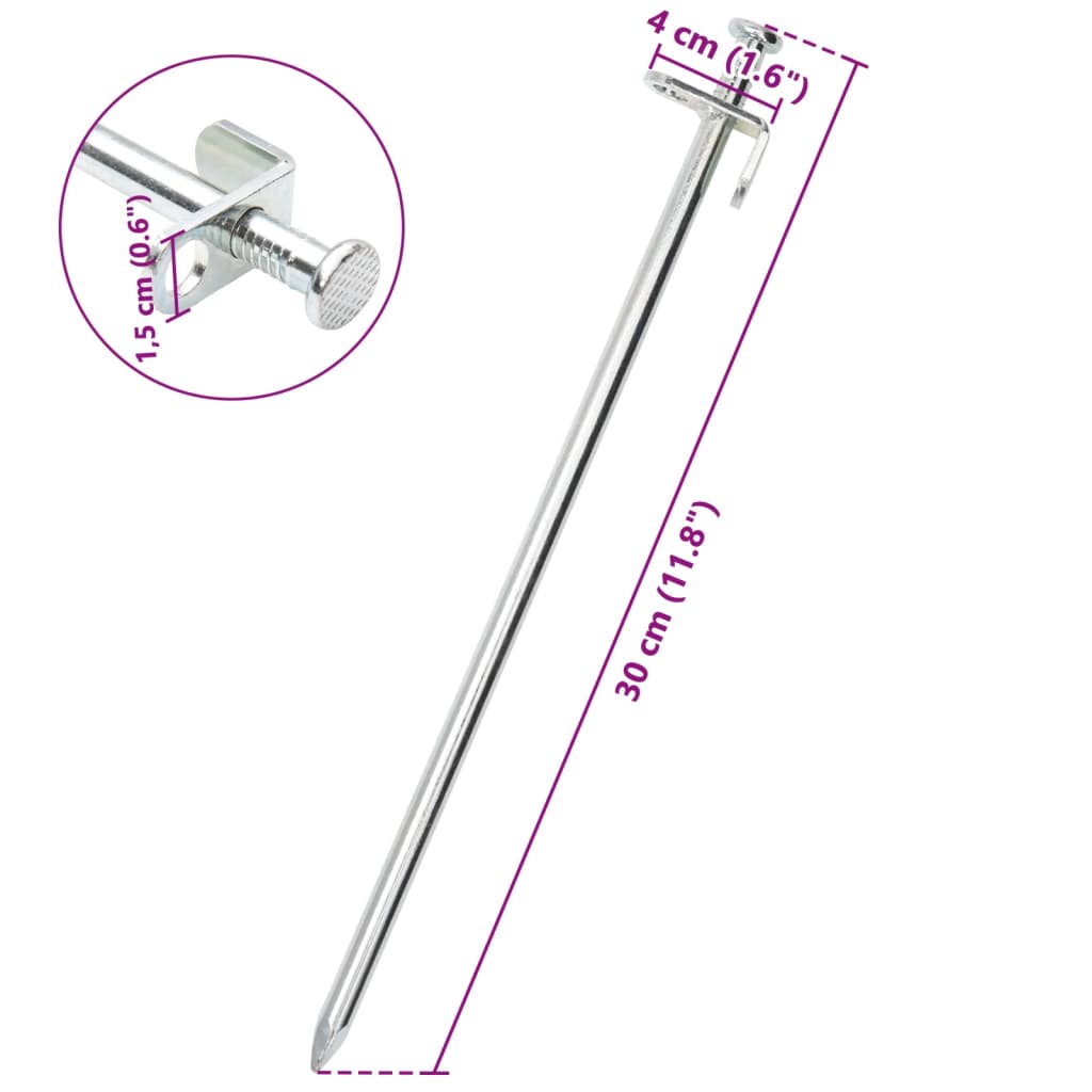 Țăruși De Cort, 24 Buc., , 8 Mm, Oțel Galvanizat