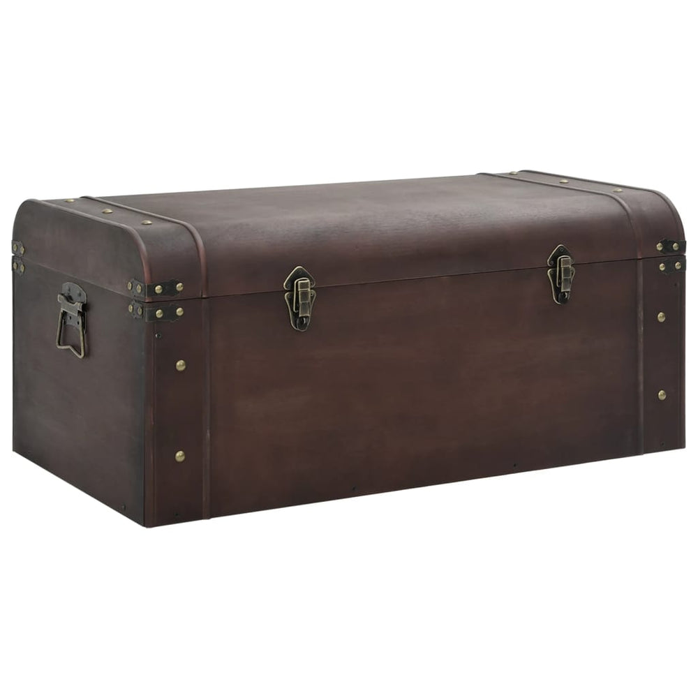 Cufăr De Comori Cu Zăvoare Maro Închis 79,5X39,5X39,5 Cm Placaj