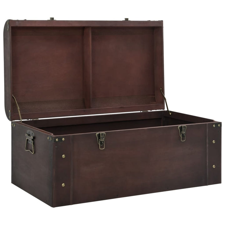 Cufăr De Comori Cu Zăvoare Maro Închis 79,5X39,5X39,5 Cm Placaj