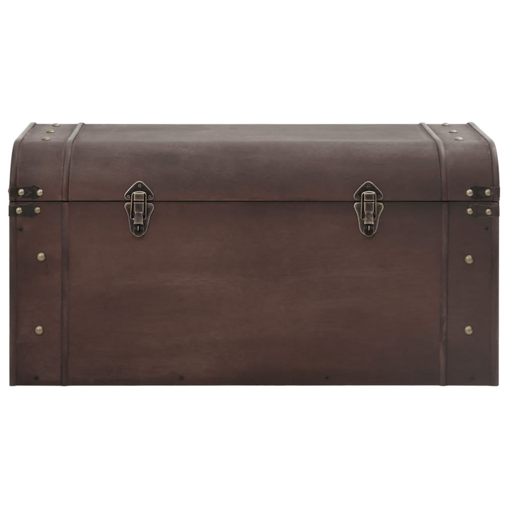 Cufăr De Comori Cu Zăvoare Maro Închis 79,5X39,5X39,5 Cm Placaj