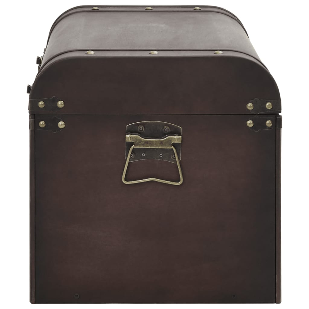 Cufăr De Comori Cu Zăvoare Maro Închis 79,5X39,5X39,5 Cm Placaj