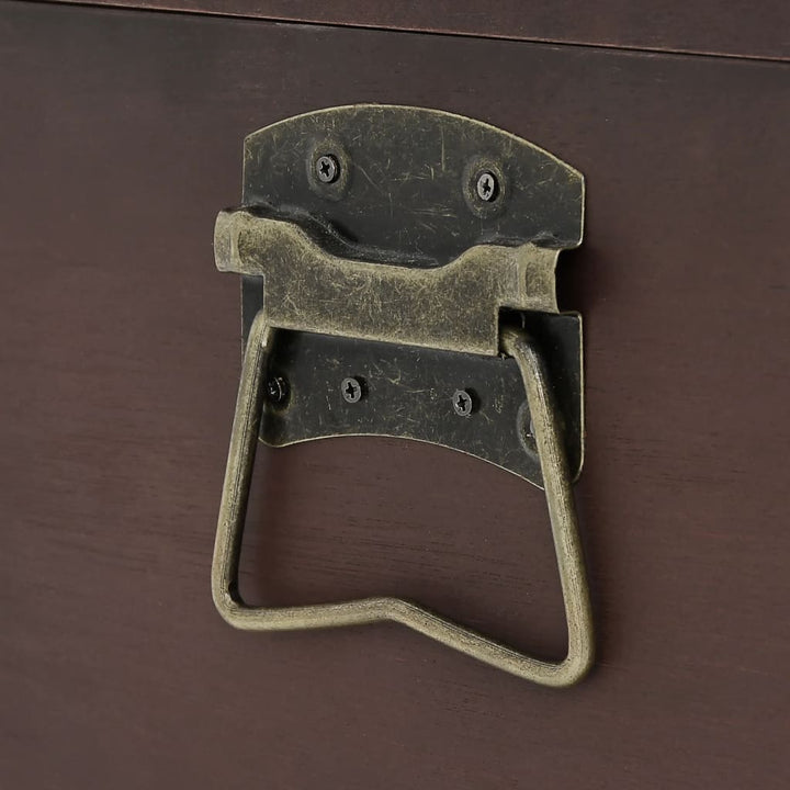 Cufăr De Comori Cu Zăvoare Maro Închis 79,5X39,5X39,5 Cm Placaj