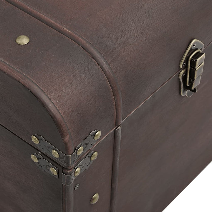 Cufăr De Comori Cu Zăvoare Maro Închis 79,5X39,5X39,5 Cm Placaj