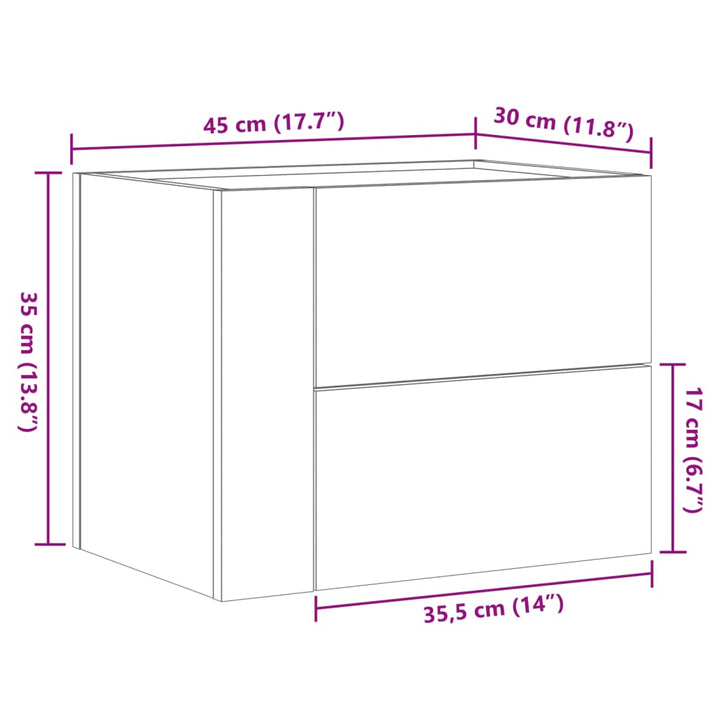 Noptiere De Perete, 2 Buc., , 45X30X35 Cm