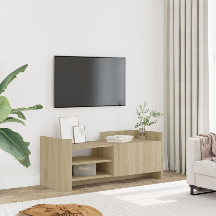 Comodă Tv, Gri Sonoma, 100X35X40 Cm, Lemn Prelucrat
