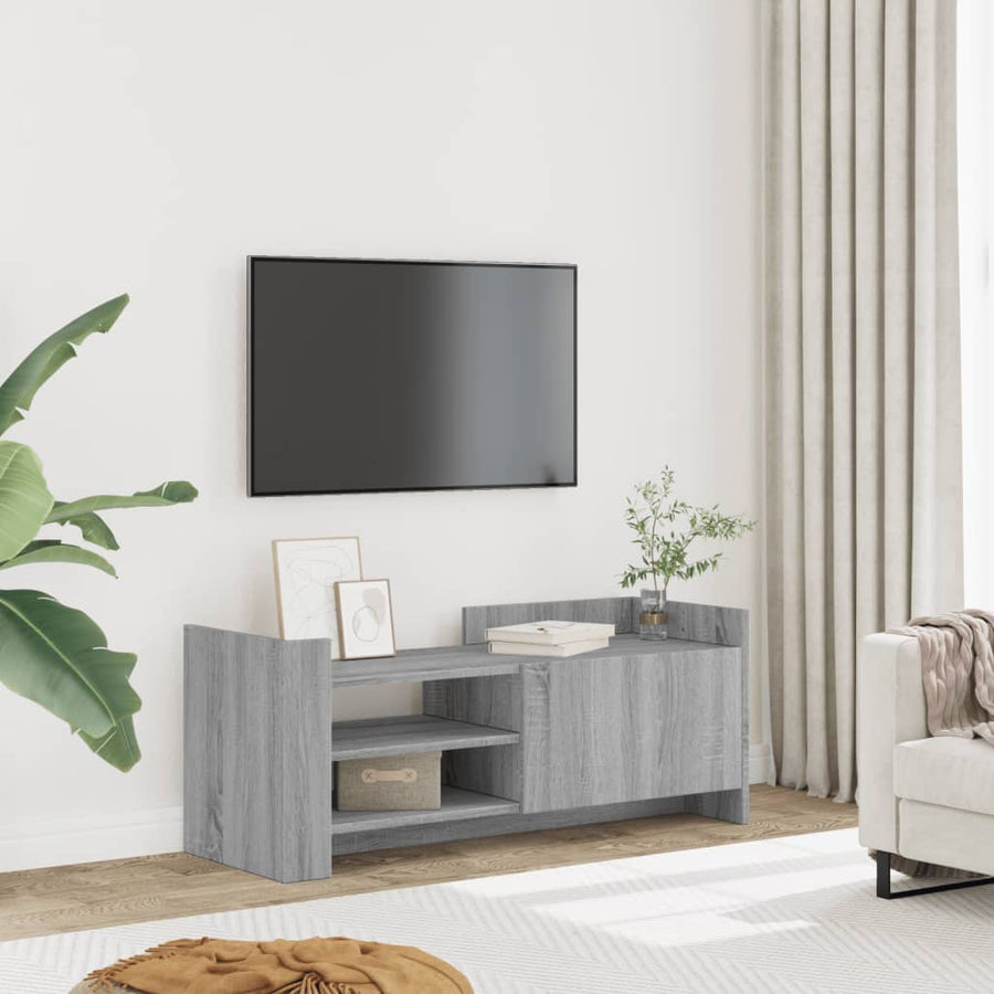 Comodă Tv, Gri Sonoma, 100X35X40 Cm, Lemn Prelucrat