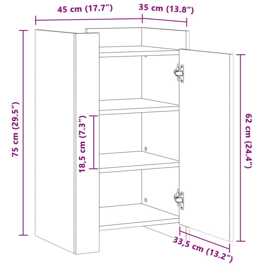 Dulap, , 45X35X75 Cm, Lemn Prelucrat