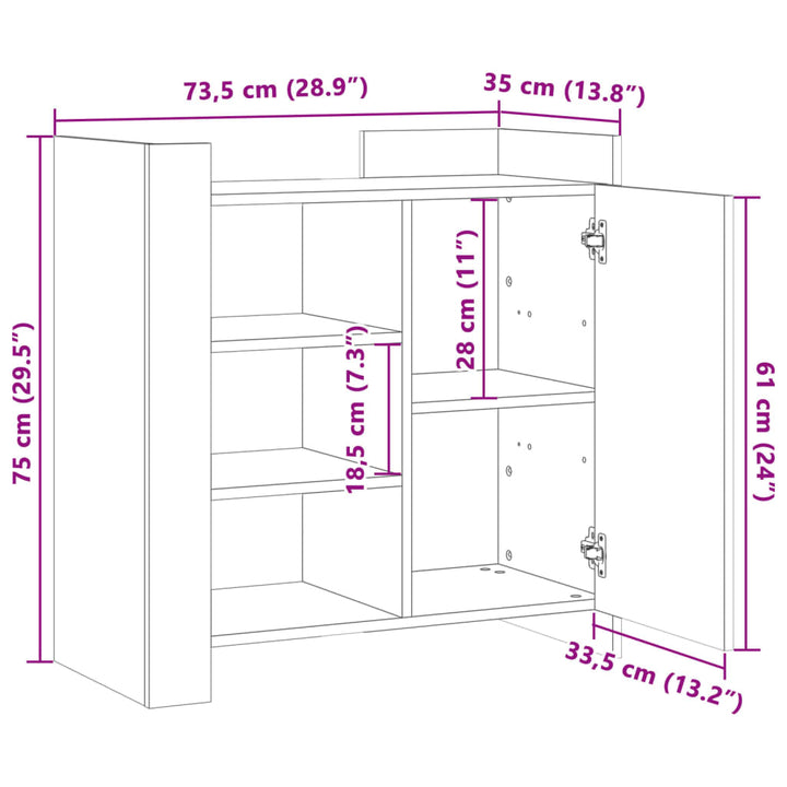 Dulap, , 73,5X35X75 Cm, Lemn Prelucrat