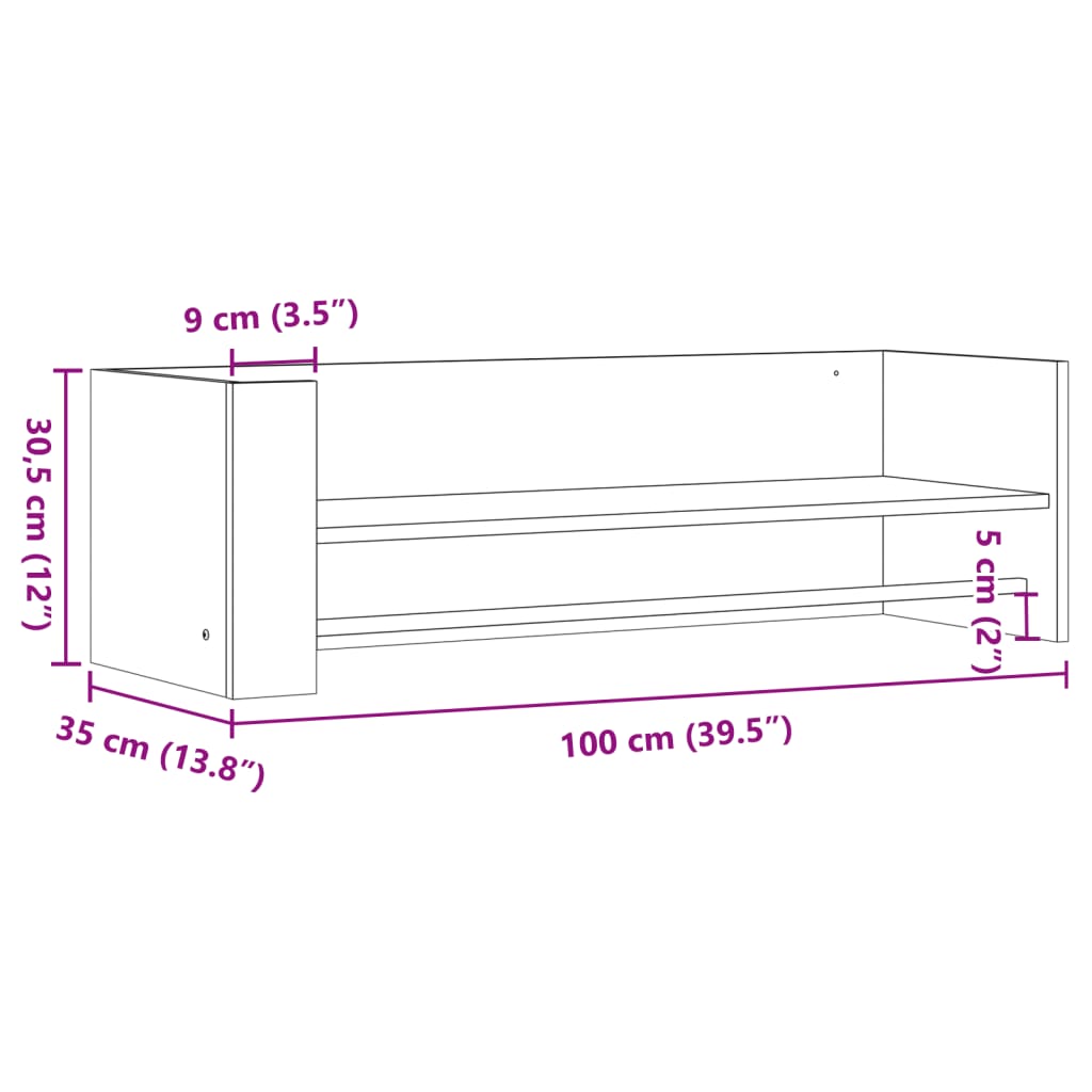 Raft De Perete, , 100X35X30,5 Cm, Lemn Prelucrat