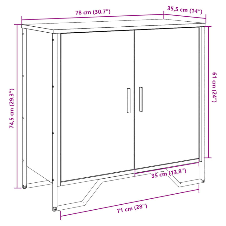Dulap, , 78X35,5X74,5 Cm, Lemn Prelucrat
