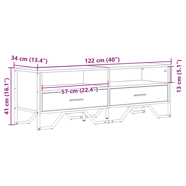 Dulap Tv, Stejar Maro, 122X34X41 Cm, Lemn Prelucrat