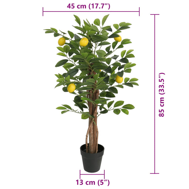 Lămâi Artificial Cu 3 Trunchiuri, Verde, , Pp