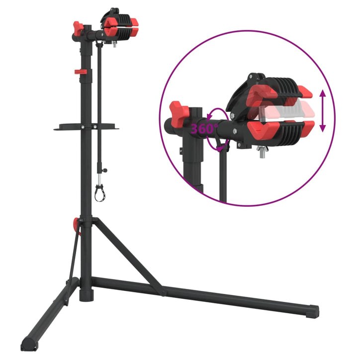 Suport Reparare Biciclete Pliabil Reglabil 92-152 Cm Roșu Oțel