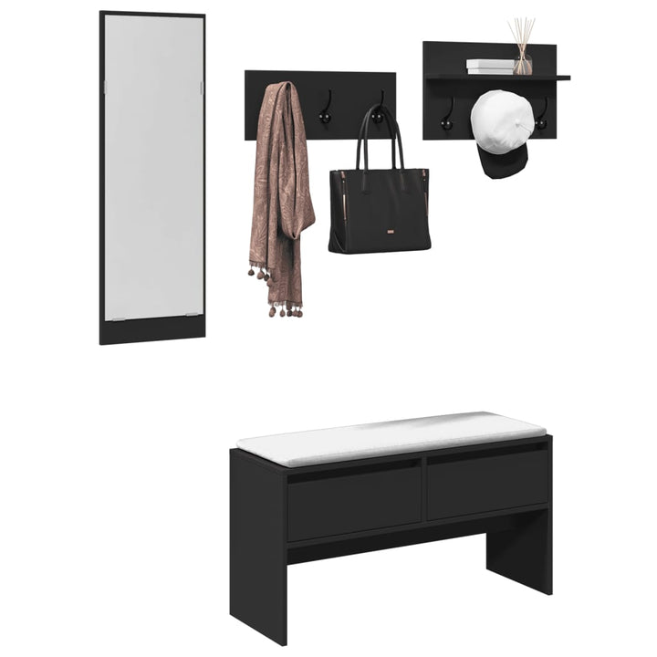 Set Mobilier Pentru Hol, 4 Piese, , Lemn Prelucrat